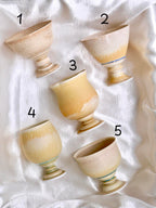Morning Mist Handcrafted Wood-Fired Porcelain Goblets Orange Yellow