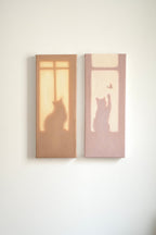 Textural Light Oil Painting Series – Cats by the Window Set III Nian San
