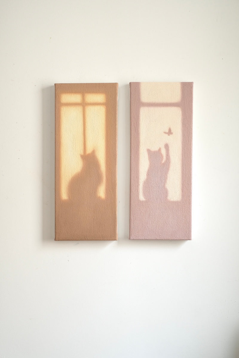 Textural Light Oil Painting Series – Cats by the Window Set III Nian San
