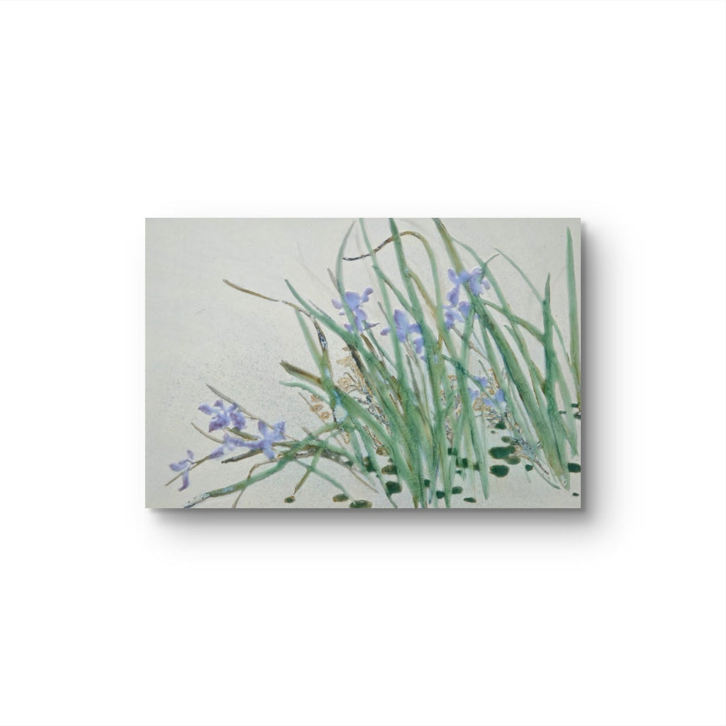 High-Temperature Glaze Ceramic Painting –Iris by the Water (Original 1/1) Xianyue Lee