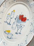 French Leisure Hand-Painted Oval Ceramic Plate – Candlelight Dinner Chi Su