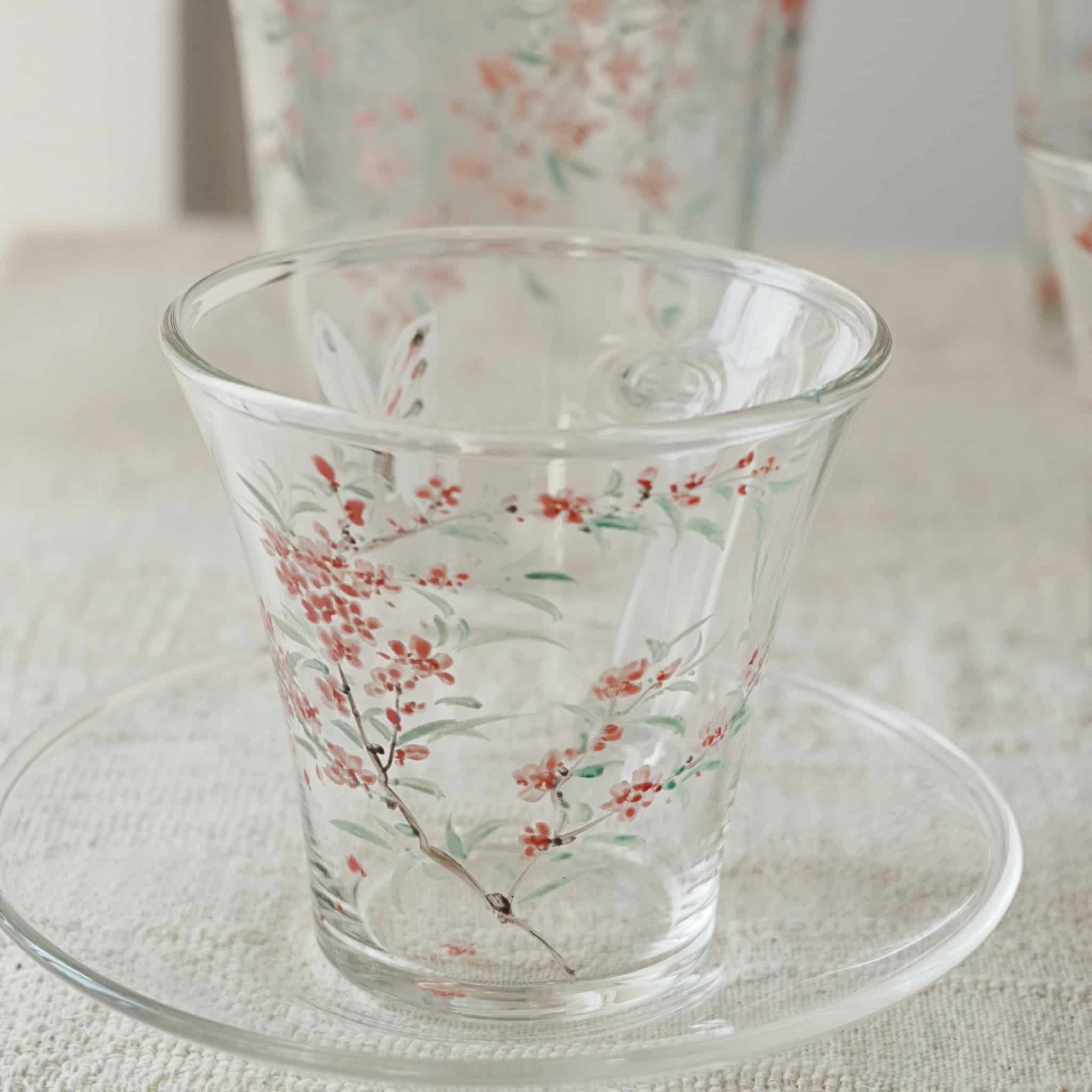 Peach Blossom Coffee Cup & Saucer Set by ShiYu ShiYu