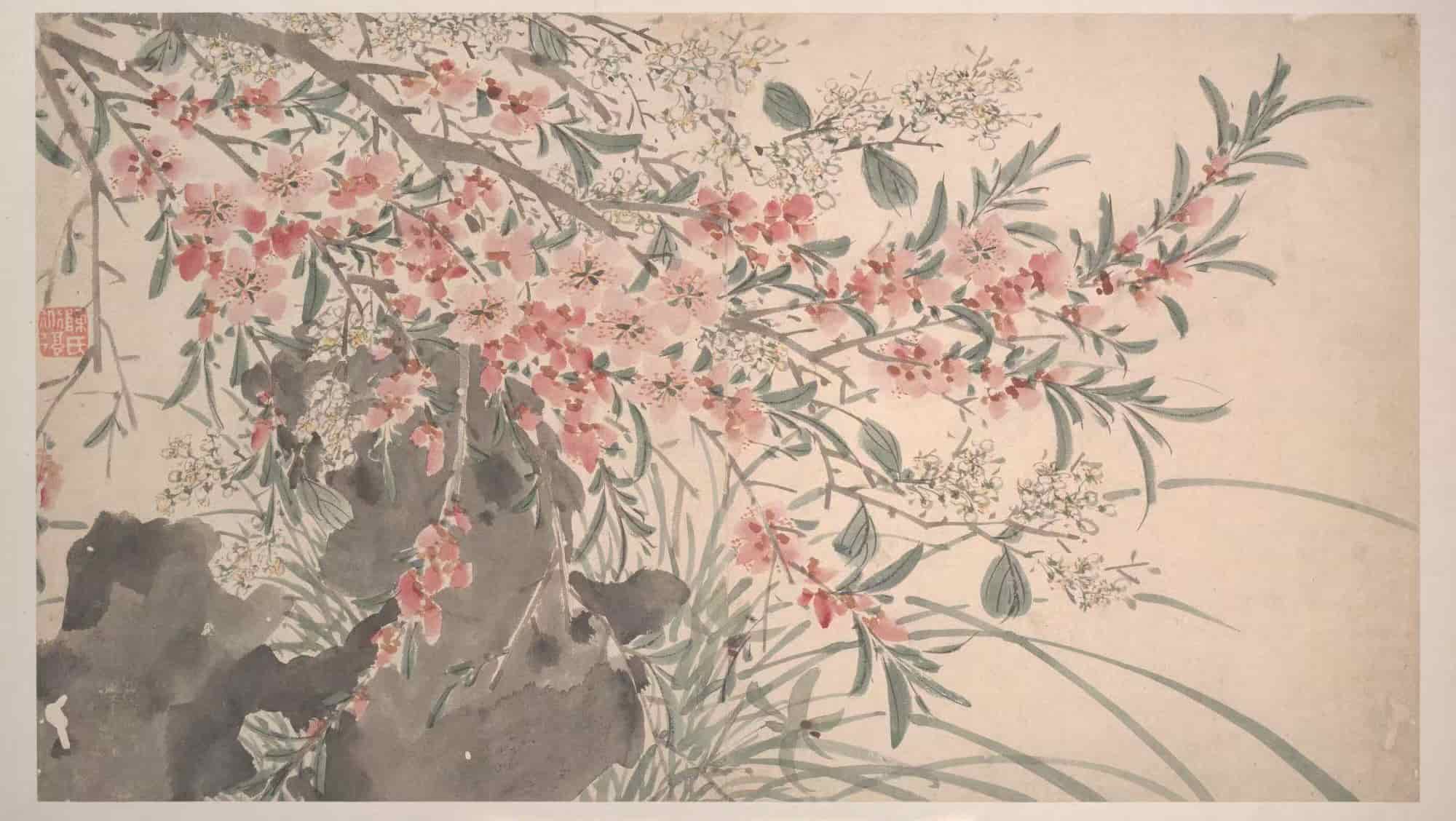 Peach Blossom Reverie Glass Tea Set by Shi Yu ShiYu