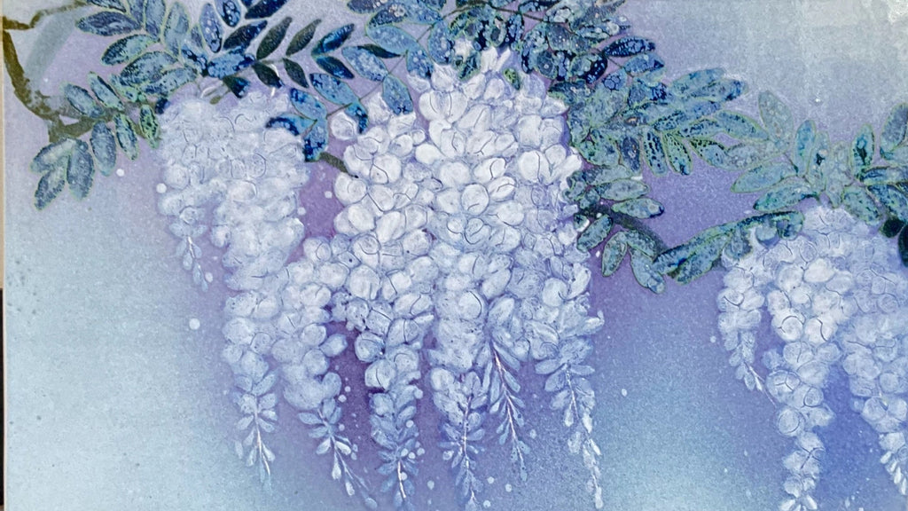 High-Temperature Glaze Ceramic Painting –Purple Mist & Hanging Branches (Original 1/1) Xianyue Lee