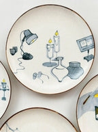 French Leisure Hand-Painted Round Dessert Plate – Candlelight Dinner II Chi Su