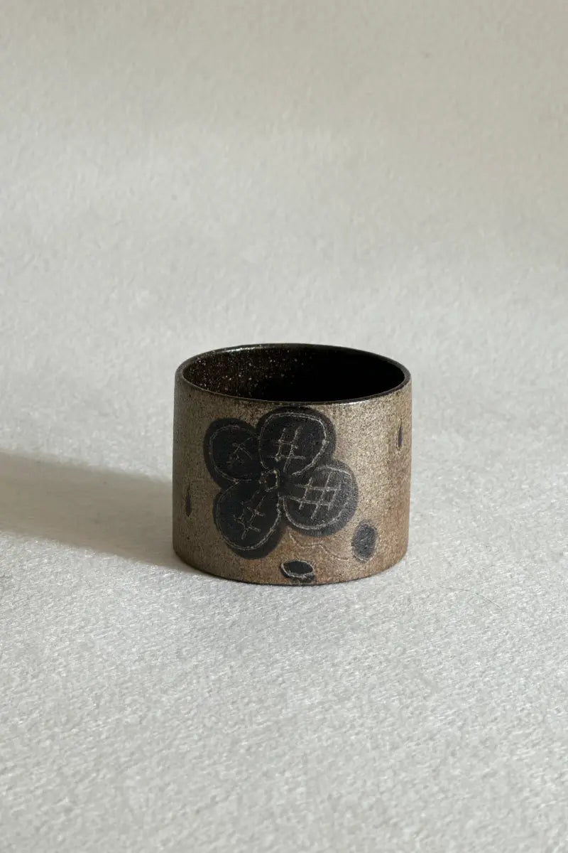 Rustic Stoneware Hand-Painted Cup-Carefree Style I Xin Feng Wang