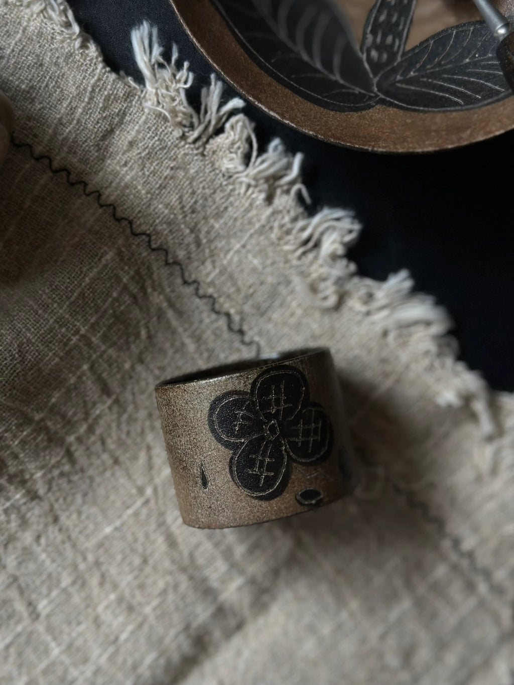 Rustic Stoneware Hand-Painted Cup-Carefree Style I Xin Feng Wang