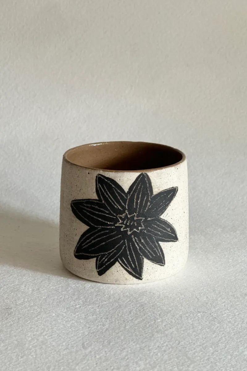 Rustic Stoneware Hand-Painted Cup-Leisurely Moments Xin Feng Wang