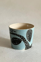 Rustic Stoneware Hand-Painted Mug-Macleaya Cordata Walk Xin Feng Wang