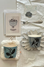 Rustic Stoneware Hand-Painted Mug-Macleaya Cordata Walk Xin Feng Wang