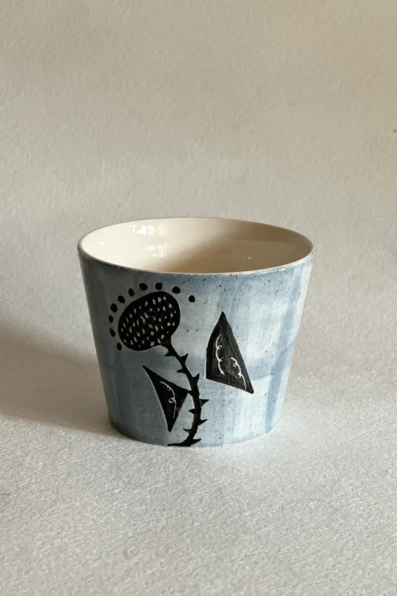 Rustic Stoneware Hand-Painted Mug-Persicaria Perfoliata Walk Xin Feng Wang