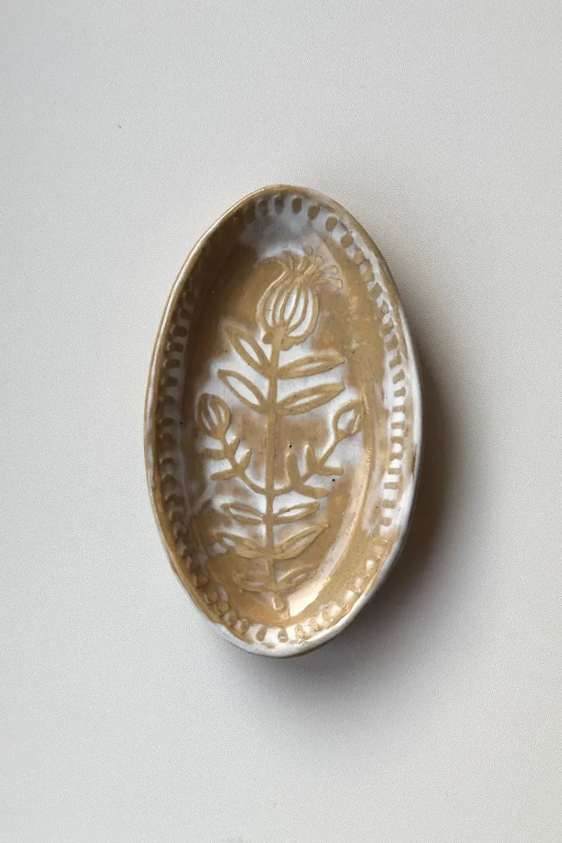 Rustic Stoneware Hand-Painted Plate-Unfettered Growth Xin Feng Wang