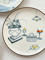 French Leisure Hand-Painted Round Dessert Plate – Candlelight Dinner II Chi Su