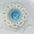 Snowflake Handcrafted Openwork Wood-Fired Porcelain Plate Orange Yellow