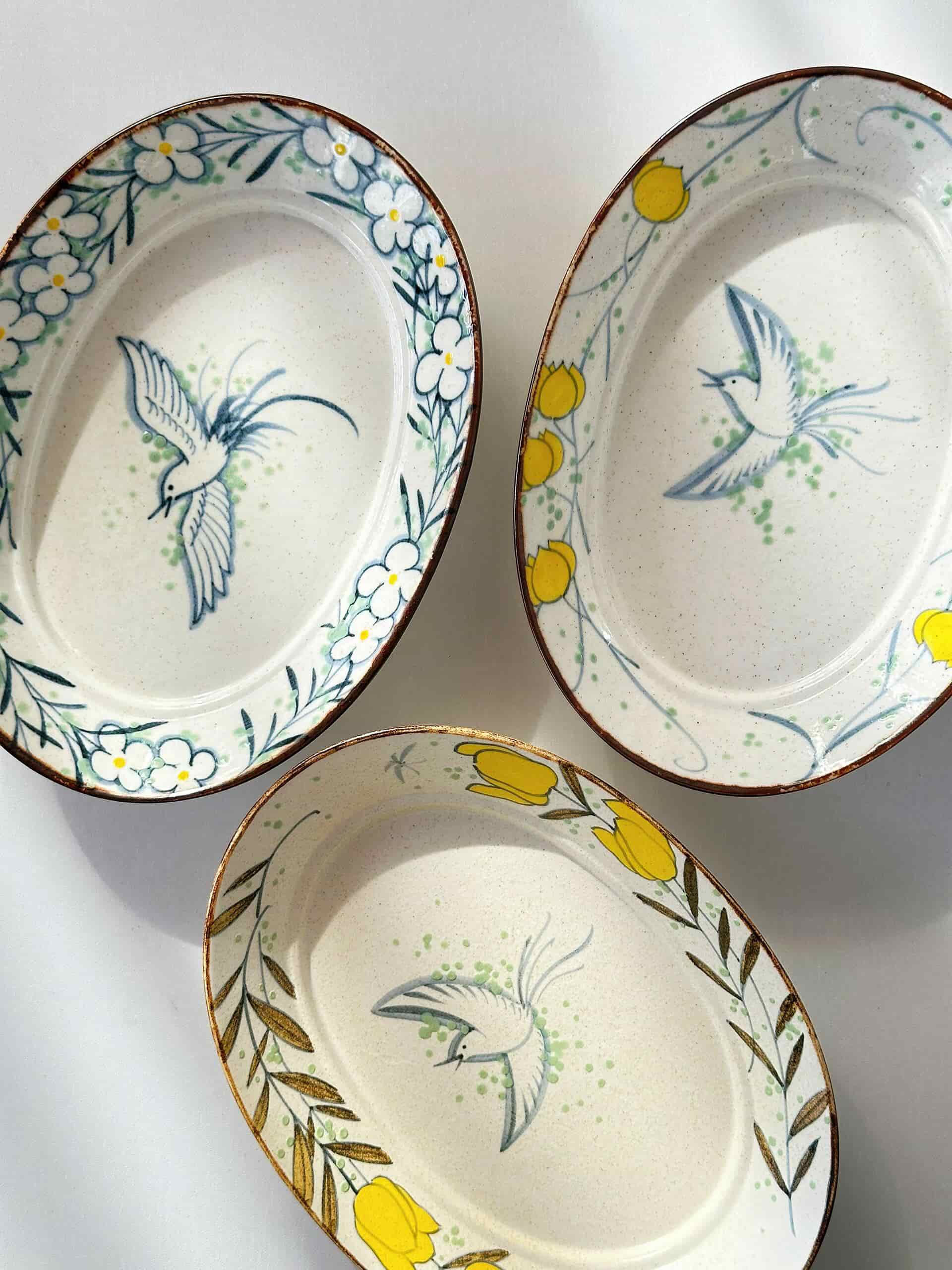 Spring Prelude Hand-Painted Oval Ceramic Plate Chi Su