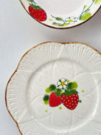 Strawberry Blossom Round Dessert Plate By ChiSu ChiSu