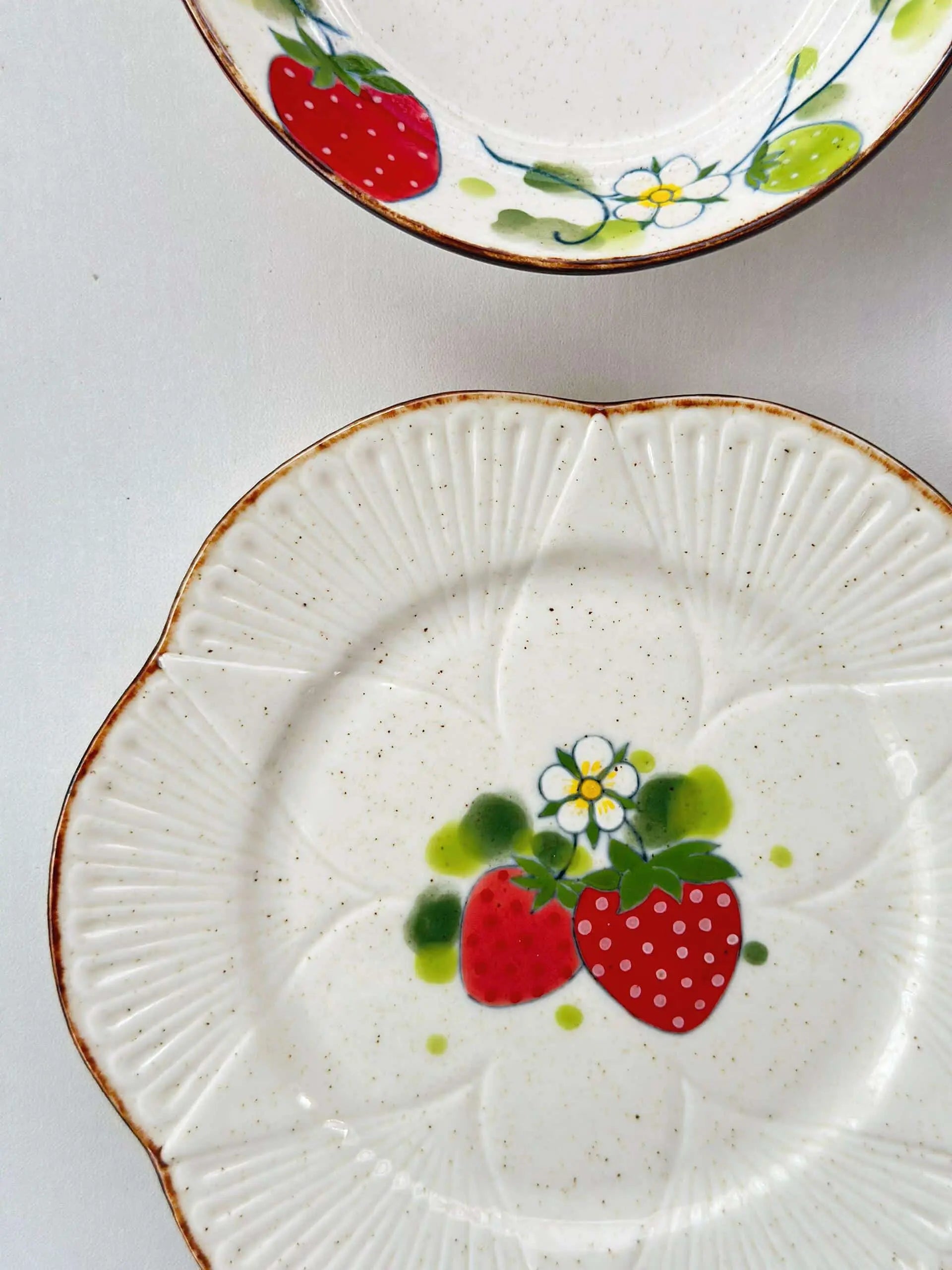 Strawberry Blossom Round Dessert Plate By ChiSu ChiSu