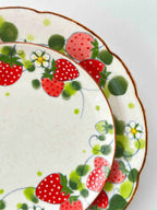 Strawberry Blossom Round Dessert Plate By ChiSu ChiSu