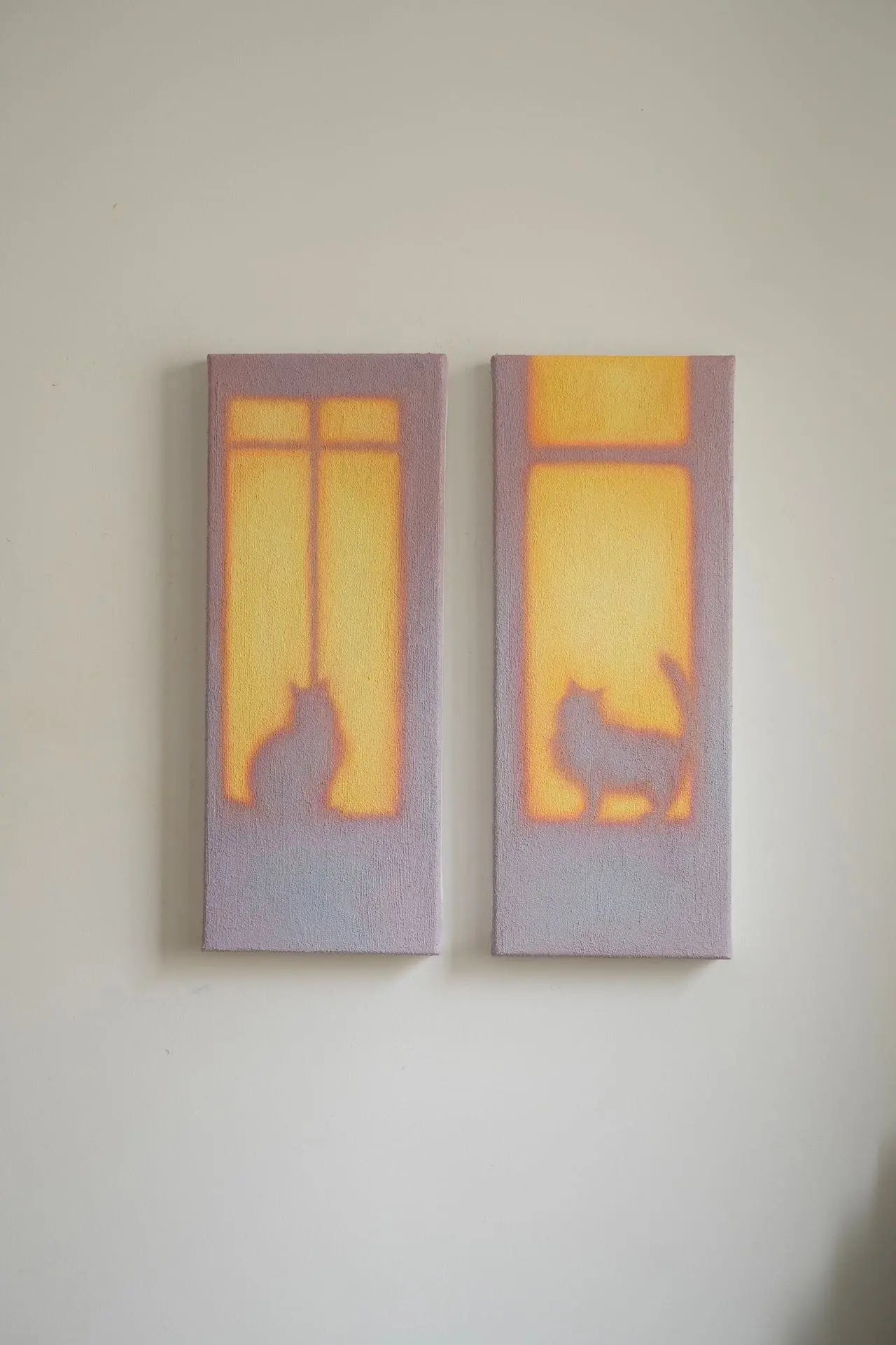 Textural Light Oil Painting Series – Cats by the Window Set II Nian San