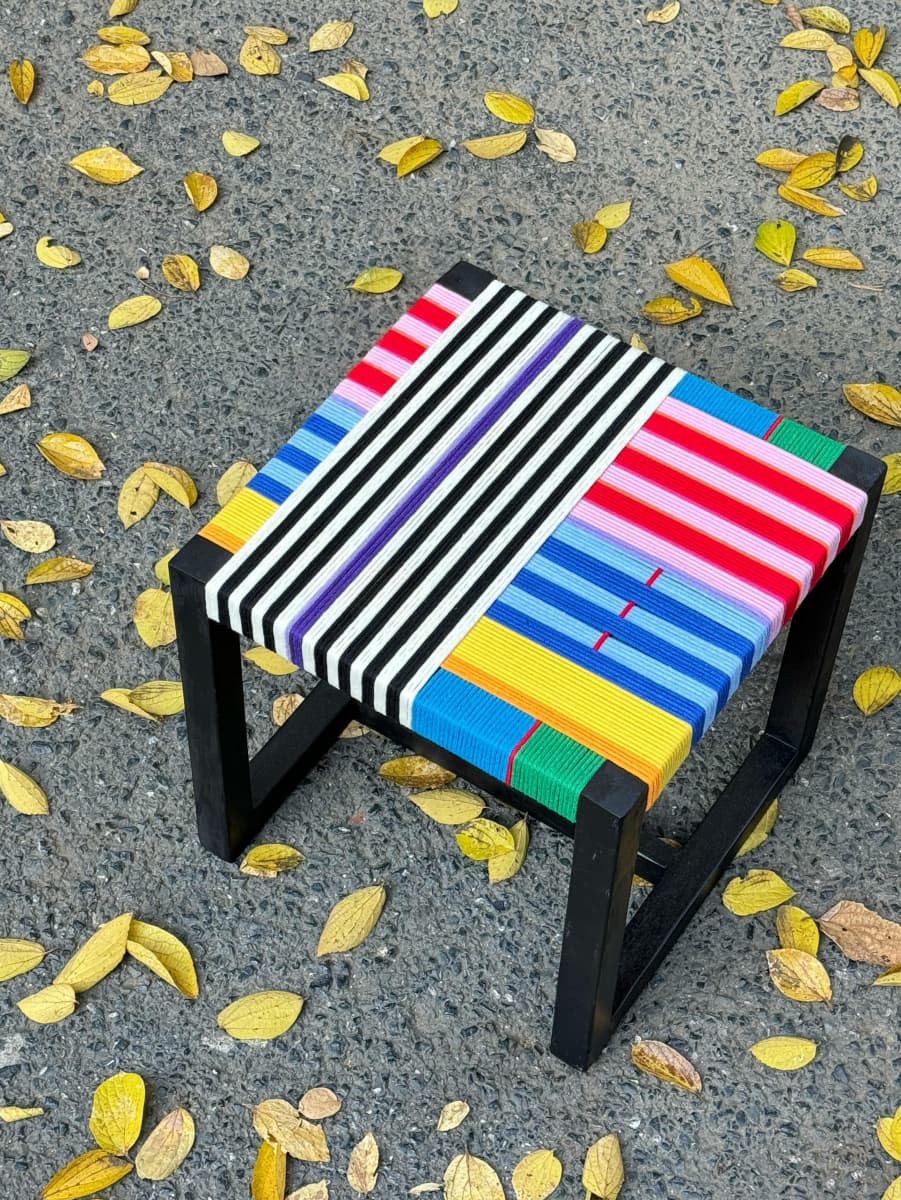 The "Central Perk" Trio: Hand-Woven Stools Good Monica