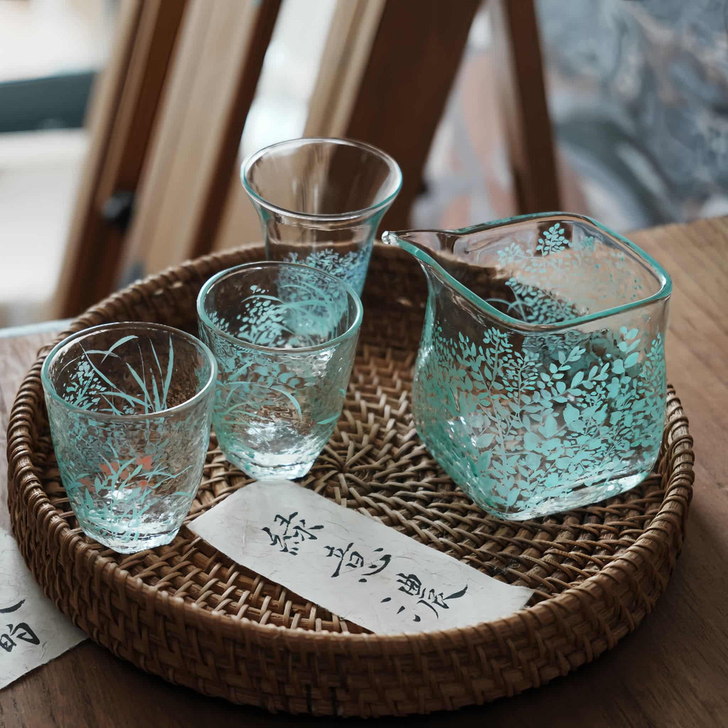 The Verdant Moment Glass Tea Set by Shi Yu ShiYu