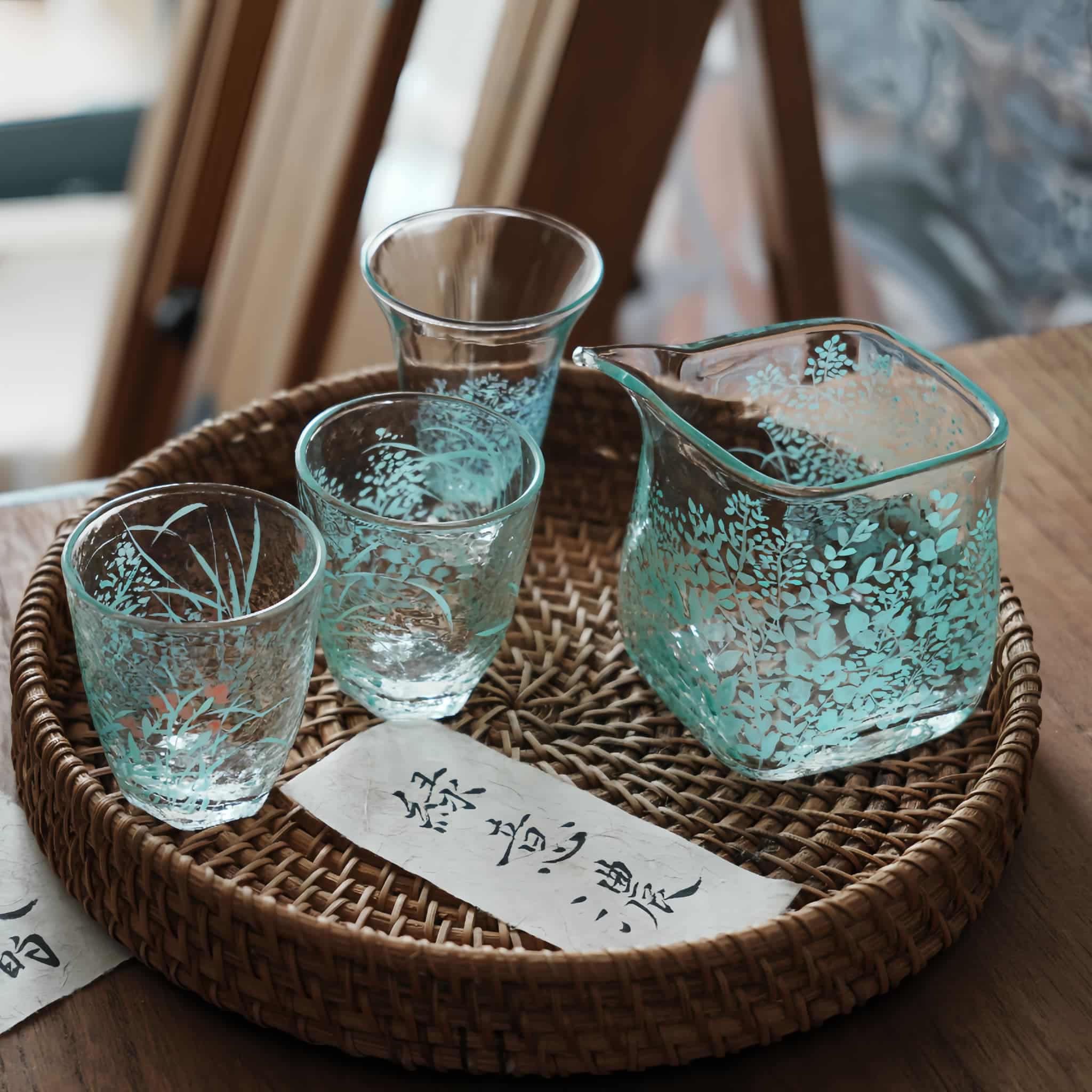 The Verdant Moment Glass Tea Set by Shi Yu ShiYu