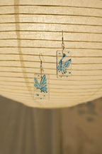 Hand-painted Glass Earrings - Mist Butterfly One Shower Studio