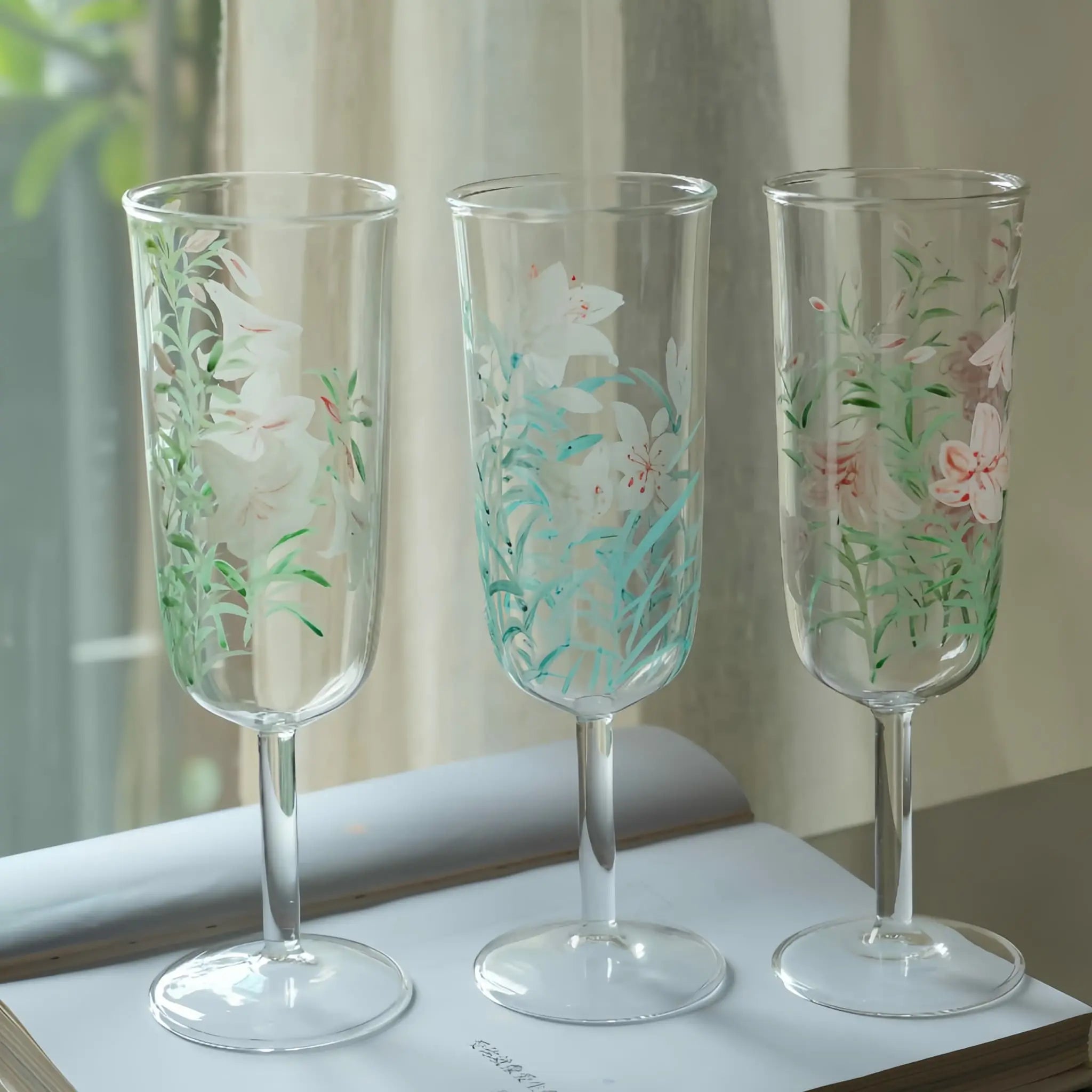 Lily Bloom Stem Glass by ShiYu ShiYu