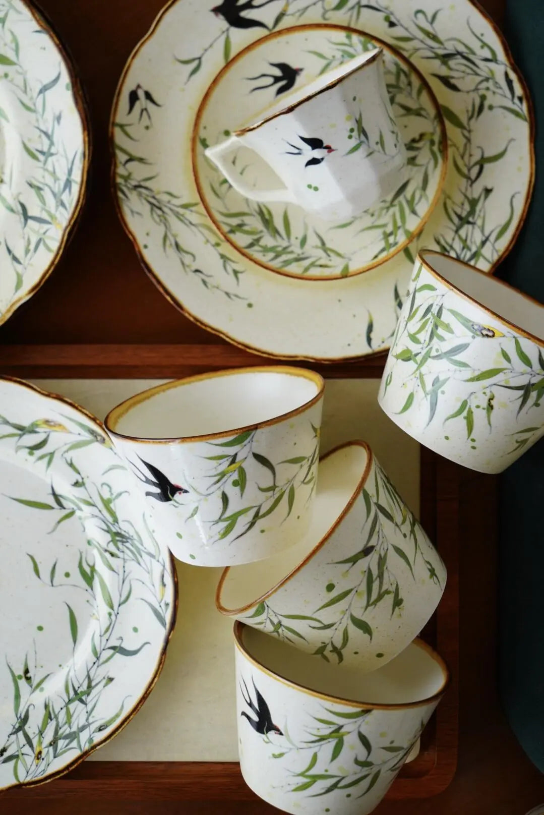 Willow & Swallow Dessert Plate By ChiSu ChiSu