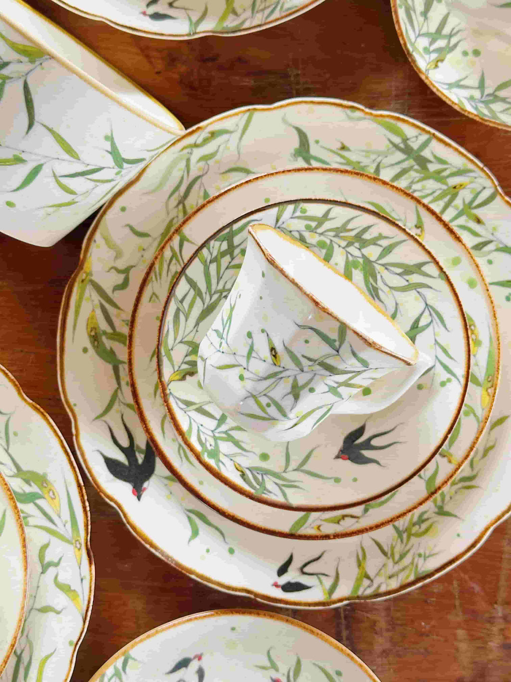 Willow & Swallow Espresso Cup with Saucer Set By ChiSu ChiSu