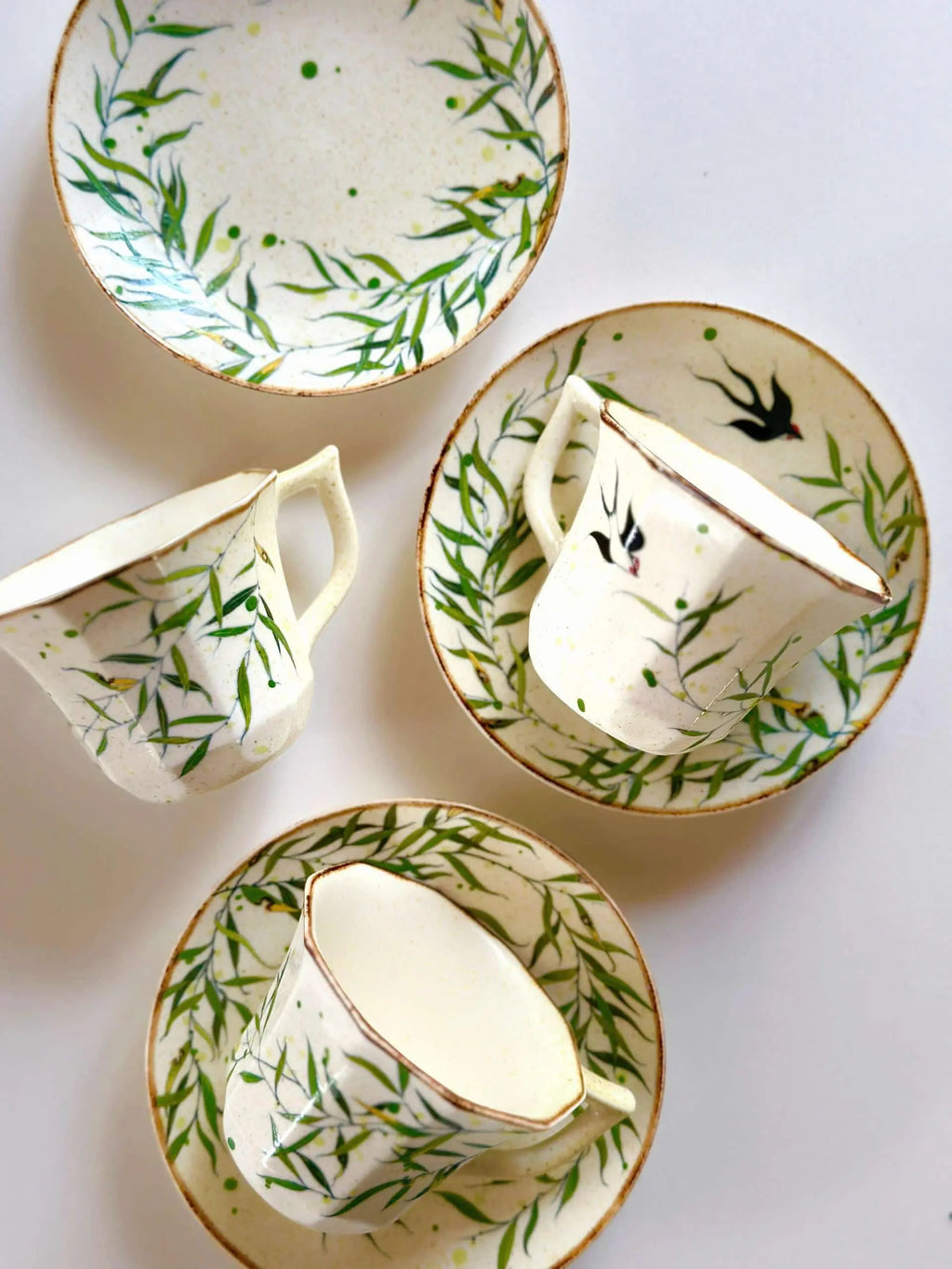 Willow & Swallow Espresso Cup with Saucer Set By ChiSu ChiSu